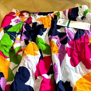 Swim suit cover up.  Vibrant floral pattern.  L/XL with an elastic waist.